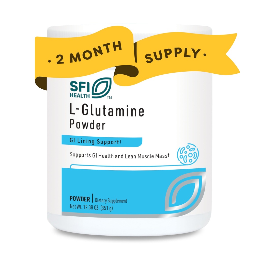 Klaire Labs SFI Health L Glutamín Powder - 5000 mg Free-Form & Hypoalergénna Amino Amino Acid - podporuje zotavenie svalov, imunitnú podporu a GI zdravie - Non Dairy & Gluten Free (351 G / 60 Servings)