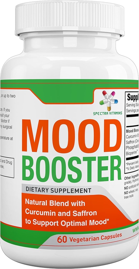Spectra Vitamins - Mood Booster 60 Caps - Mood Enhancer Capsules Supports Optimal Mood, Stress Relief, Focus, for Men/Women
