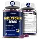 Melatonin Gummies 30mg for Adults: Maximum Strength Melatonin Supplement with L-Theanine, Ashwagandha, MSM, Vitamin D3 & Zinc - Non-Habit Forming, Natural Mixed Berry Flavor 60 Count (Pack of 1)