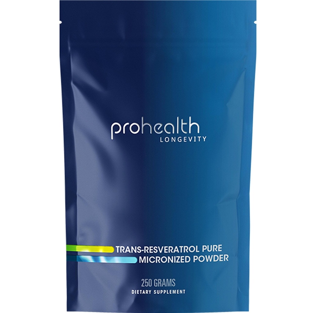 ProHealth Longevity Bulk Trans Resveratrol Powder 250 Grams - Pure Pharmaceutical Grade, 1000 mg per Scoop, Superior Absorpcia a biologická dostupnosť