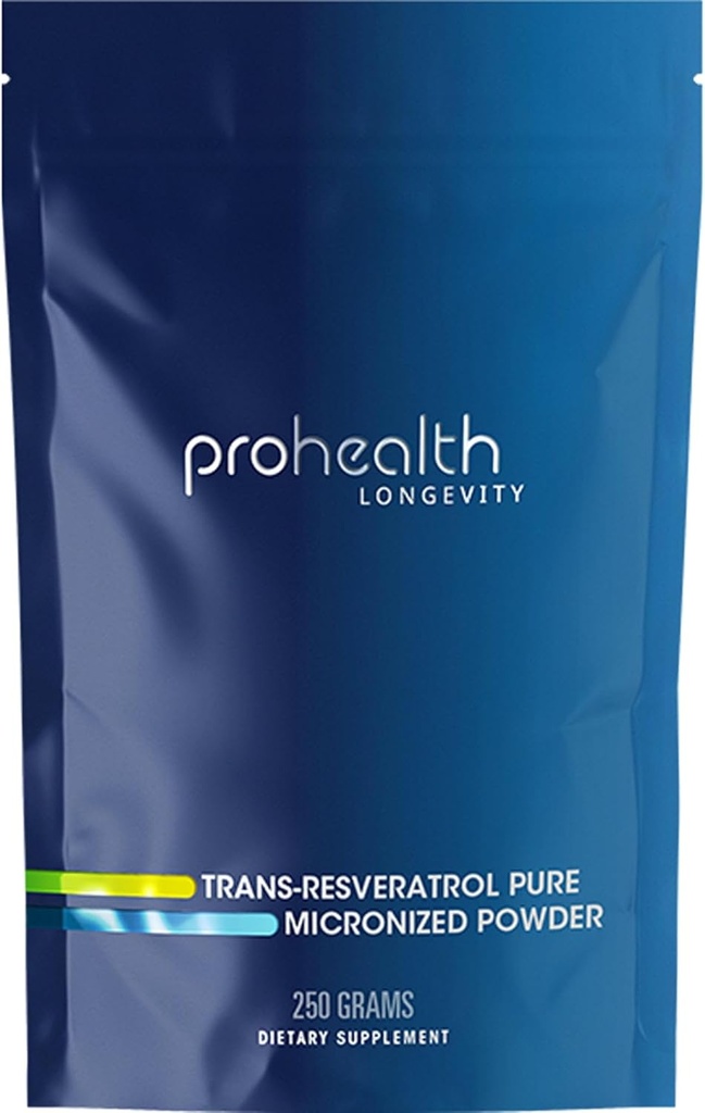 ProHealth Longevity Bulk Trans Resveratrol Powder 250 Grams - Pure Pharmaceutical Grade, 1000 mg per Scoop, Superior Absorpcia a biologická dostupnosť
