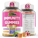 10 in 1 Imunitná podpora Supplement Gummies, w/ Echinacea, Vitamín C a zinok v bazových plodoch, selén, vitamín D3 5000IU, horčík, denná imunita posilňovacia multivitamín, pre antioxidant kosť energie, 1 balenie