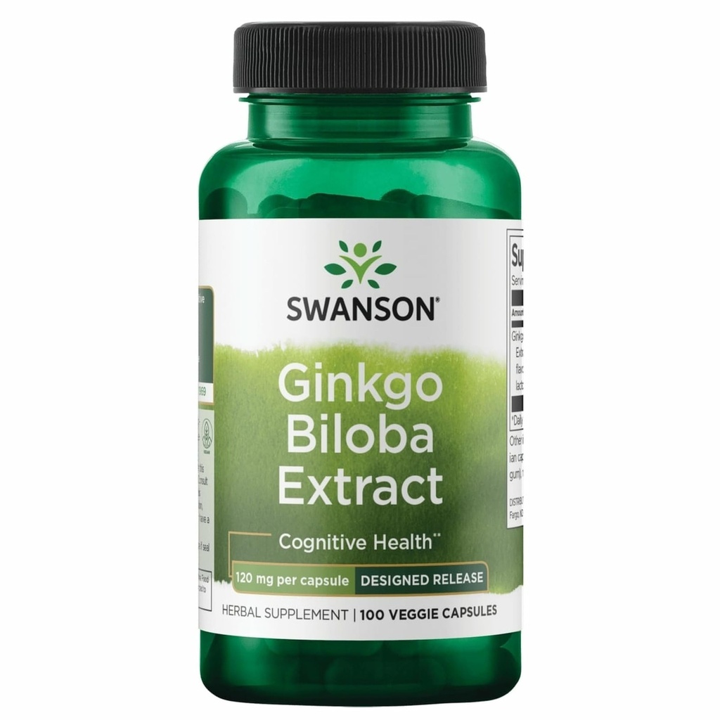 Oneskorená release Ginkgo 120 mg 100 Caps by Swanson Ultra