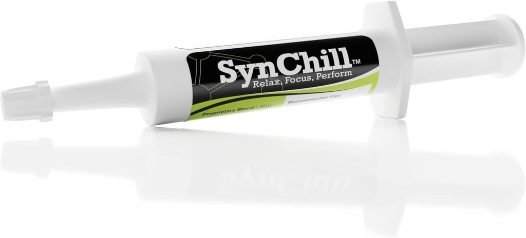 SynChill perorálny kôň upokojujúci gél, 100% Natural & Nutritional Supplement, Lab preukázané výsledky, Designed for Focus & Performance, Schválený Olympic Professionals & Veterinarians, Made in USA - 1 Pack