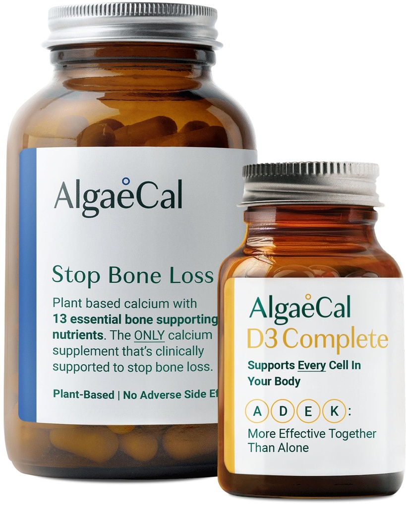 ALGAECAL Bundle - vitamín D3 kompletný (1000 IU) + K2, VIT E, VIT A základný rastlinný vápnik na podporu kostí