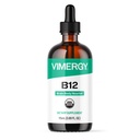 Vimergy Organic Liquid Vitamin B12 Supplement 2500 mcg, Methylcobalamine & Adenosylcobalamine Fast-Absorbing Energy Support USDA Organic, Vegan, non-GMO B12 Vitamíny pre ženy a mužov 115 Serving (115 ml)