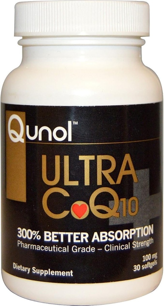 Qunol Ultra CoQ10 100mg Softgels- 3x lepšia absorpcia, Antioxidant pre srdce zdravie a výrobu energie, Koenzým Q10 Vitamíny a doplnky, 1 mesiac dodávky, 30 Počet