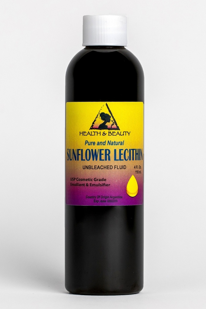 Lecitín Slnečnica Nebielená kvapalina Tekutá emulgátor Zvláčňujúca stabilizátor Pure 4 oz