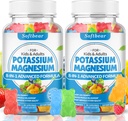 softbear Sugar Free Potassium Magnesium Gummies for Adults Kids, High Absorption Potassium Supplement Gummies Supports Leg Cramps & Muscle & Immune Health, Delicious Mixed Fruit Flavor 120 Count