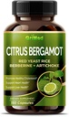 Citrus Bergamot 50:1 Extrakt 20,400mg s červenou kyslou ryžou, cesnakom, Artičok pre zdravé cholesterol, zdravie srdca - vyrobené v USA (150 Počet (Pack of 1))