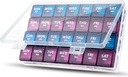 XL Mesačné pilulky Organizátor 1 Čas denne, 4 Týždenné pilulky Case Compartments, Yaklim Týždenný vitamín Organizátor Extra veľké, Medicína kontajner pre denné pilulky Keeper
