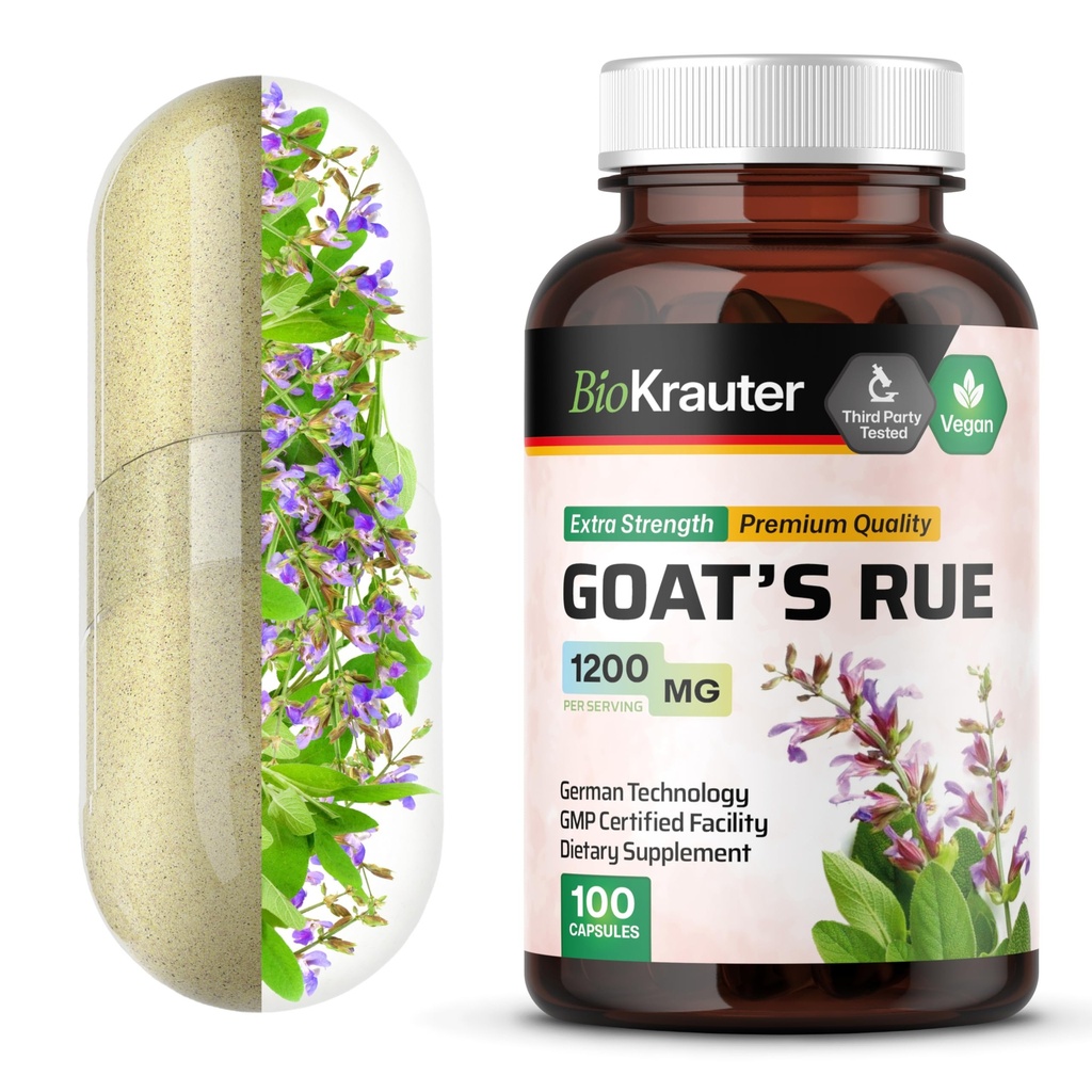 BIO KRAUTER Kozy Rue Laktácia Podpora Kapsule 1200 mg - 100 Počet - Kozy Rue Kapsule - Prírodné Dojčenie Doplnky