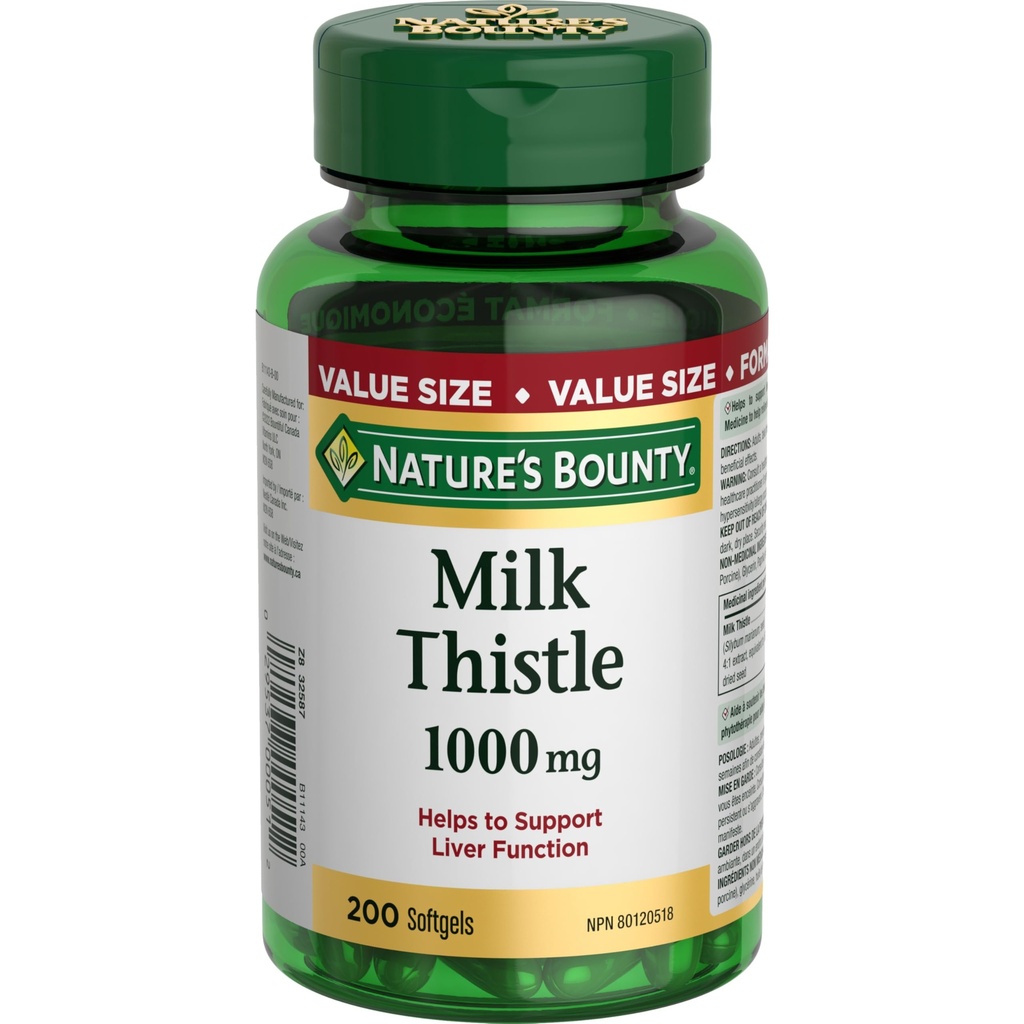Nature's Bounty Milk Thitle Value Size, 200 Softgels