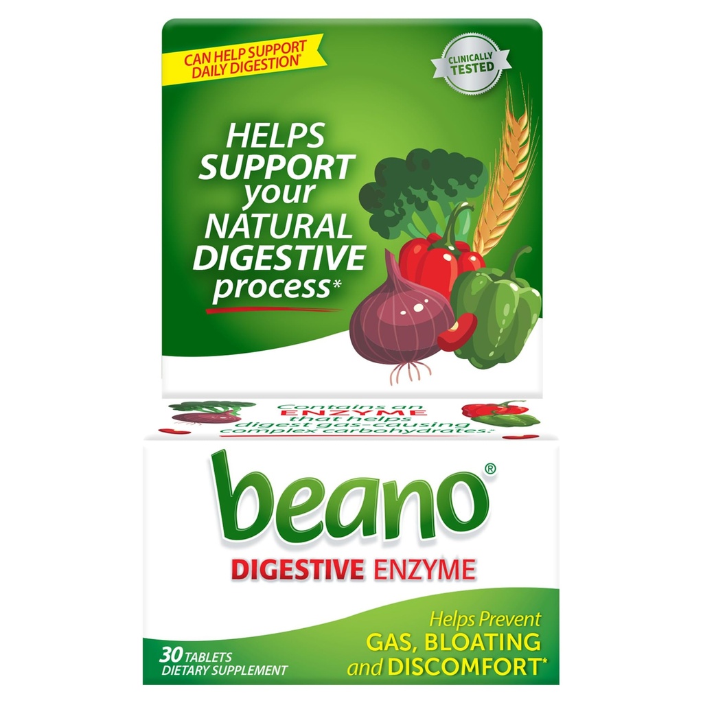 Beano Food Enzyme Dietary Supplement, 30 tabliet (Pack of 1)