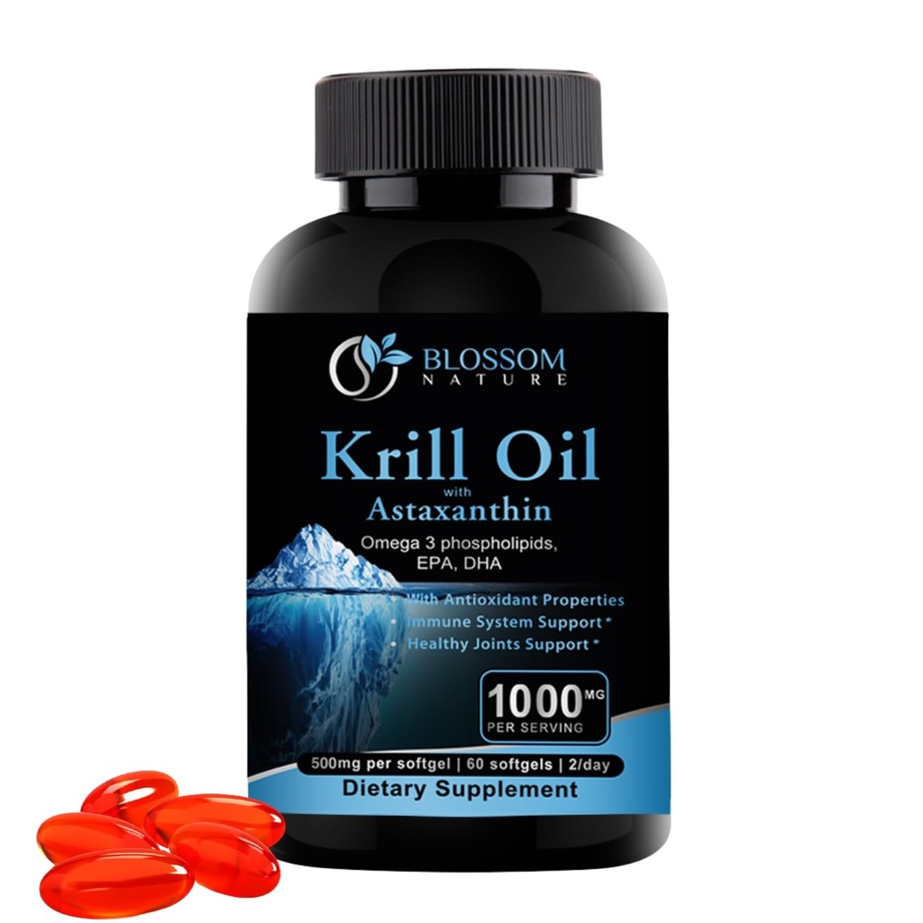 Antarktída Krill Oil 1000mg Softgels with Ast Appendix  Softgely s príchuťou vanilky