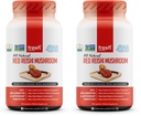 Fresh Nutrition Organic Reishi Mushroom Capsules - Rich in Alpha Glucan - Ganoderma Lucidum & Ganoderma Applanatim - Third Party Tested - 90 Capsules/Pills (Pack of 2)