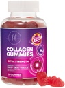 Kolagén Peptidy Gummy s 2500 mcg Biotín - Hydrolyzovaný proteín typu I a III Multi kolagén doplnok s vitamínom C a zinok - Podpora pre vlasy, koža, nechty, Chutné granátové jablko aróma - 120 Gummies