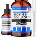 Super Natural Goods Biotin & Colagen Vitamíny - vypadávanie vlasov, zdravie Gut, anti-Aging, starostlivosť o pleť a nechty - Made in USA, Non-GMO & Cruelty Free (4 Ounce- 15,000mcg)