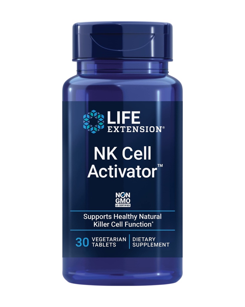 Life Extension NK Cell ActivatorTM, Immune Support, Natural Killer Cell Activity, enzymaticky modifikované ryžové otruby, non-GMO, Vegetarián, 30 tabliet