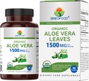 Brieofood Organic Aloe Vera 1500mg, 45 Servings, Vegetarian, Gluten Free, 90 Vegetariánske tablety