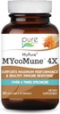 MycoMune 4X Organic Mushroom Supplement - Reishi, Lion's Mane, Cordyceps, Chaga, Shiitake, Maitake pre imunitný systém, Boj proti stresu, Build Energy by Pure Essence - 30 Caps