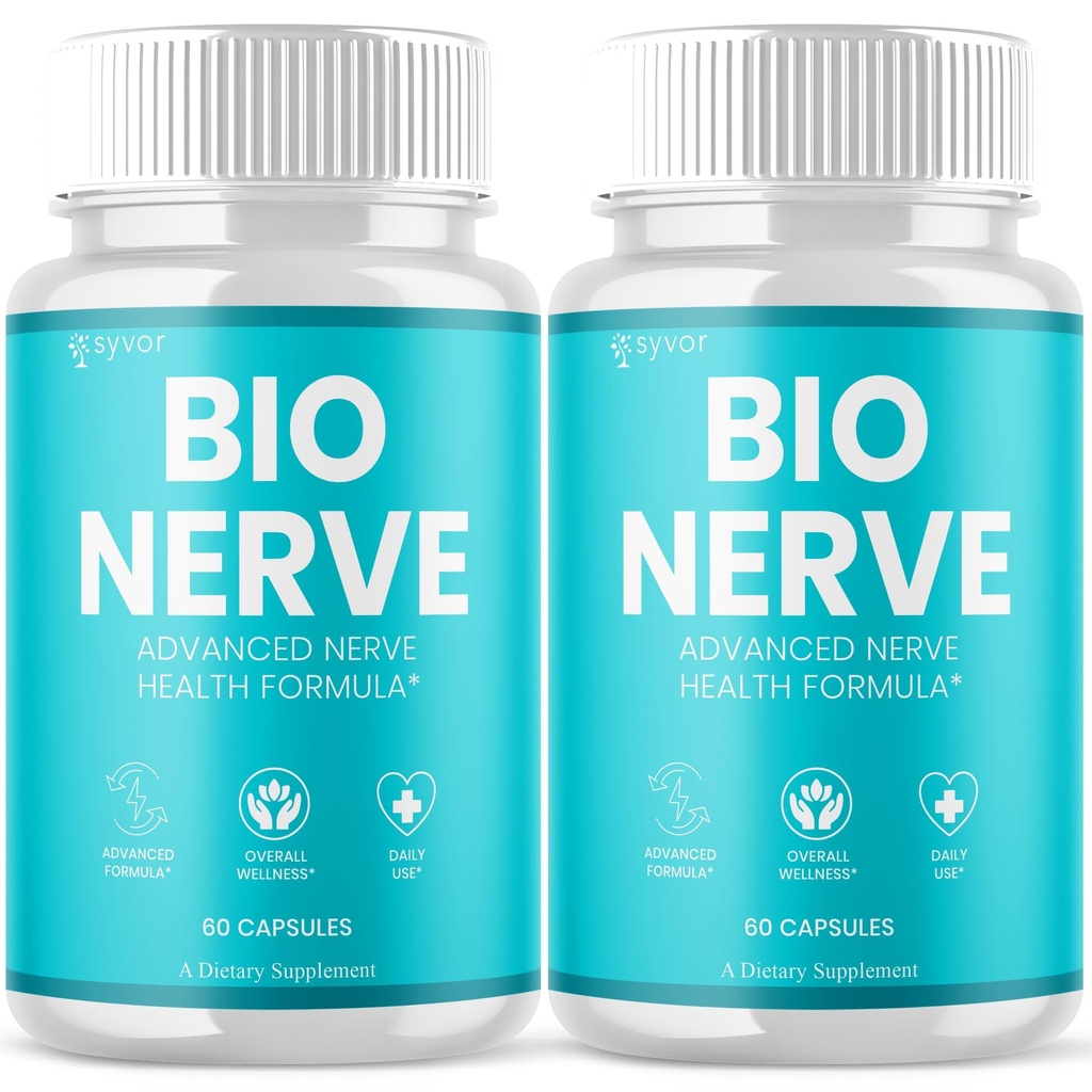 (2 Pack) Bio Nerve Capsules, Official BioNerve Supplement Pills with All Natural Ingredients, Advanced Formula Nerve Support Supplement with Maximum Strength Vitamins for Women & Men (120 Capsules)