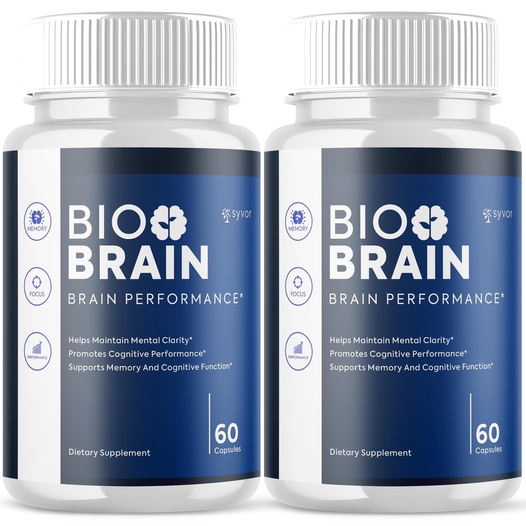 (2 Pack) Bio Brain Capsules, Official Bio Brain Supplement Pills with All Natural Ingredients, Advanced Health Supplement Pills with Maximum Strength Premium Vitamins for Women & Men (120 Capsules)