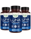 Uhynuté prírodné Luna Melatonin Free, Non-Habit formovanie bylinný spánok Supplement w/Chamomile, Valerian, L-Theanine, 180 Vegan Kapsule (60 Kapsule na fľašu)