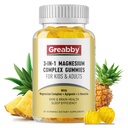Triple Magnézium Complex Gummies - 800mg Magnézium Glycinate & Citrate, Apigenin & L-theanine, pre deti a dospelých, prirodzene Asleep & Muscle Cramps (60 Počet)