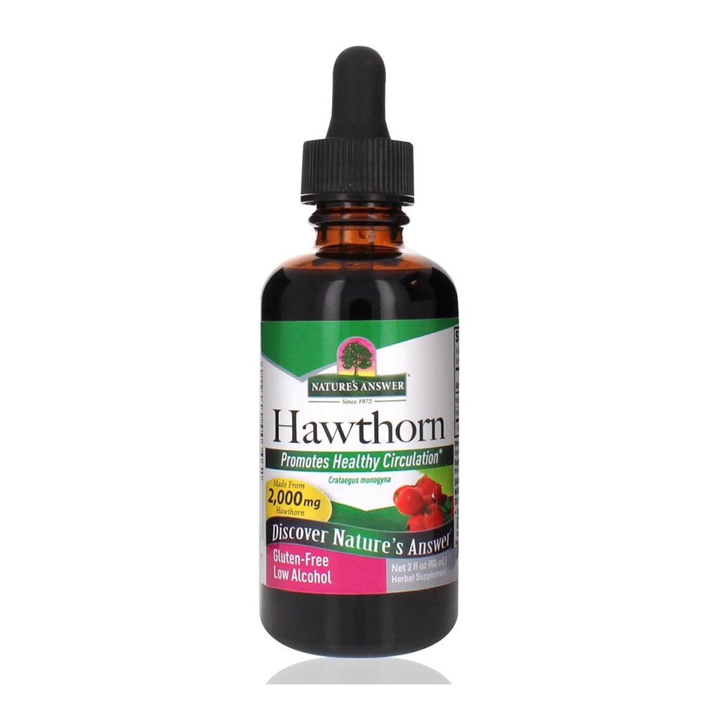Nature's Answer Organic Hawthorn Extract 2 Oz - nízky alkohol, lepidlo zadarmo & Kosher - Podpora srdca - Ideálne pre Hawthorn Berry čaj