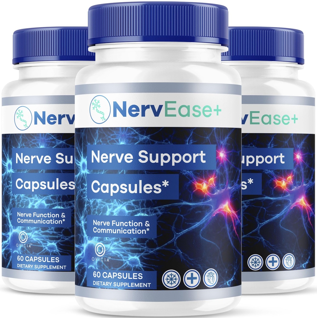(3 Pack) NervEase - NervEase Support Capsules Advanced Formula Maximum Strength, Daily Premium Pills All Natural Ingredients Vitamins Support for Overall Health & Wellness, 180 Capsules for 3 Months