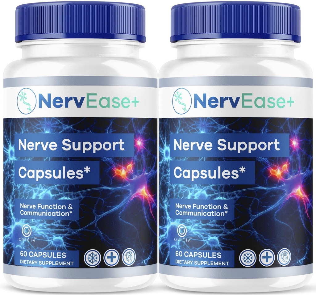 (2 Pack) NervEase - NervEase Support Capsules Advanced Formula Maximum Strength, Daily Premium Pills All Natural Ingredients Vitamins Support for Overall Health & Wellness, 120 Capsules for 2 Months