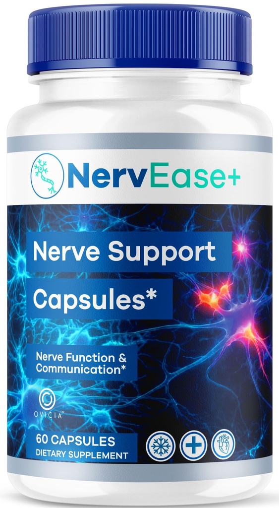 NervEase - NervEase Support Capsules Advanced Formula Maximum Strength, Daily Premium Pills All Natural Ingredients Vitamins Support for Overall Health & Wellness, 60 Capsules for 1 Month