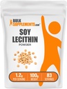 BulkSupplementments.com Soy Lecithin Powder - Lecitin Supplement, Nutritional Supplement, Food Grade - Gluten Free, 1,2g per Serving, 100g (3,5 oz) (Pack of 1)