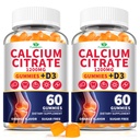 2 Pack-Calcium Citrate 1200mg with Vitamin D3 Gummies for Women & Men,Calcium Chews Supplement- Supports Bone & Teeth Health,Easy Absortion,Sugar Free,Vegan,Orange Flavor,60 Day Supply