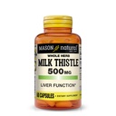 MASON NATURAL Milk Thitle 500 mg - Podpora Zdravá funkcia pečene, Čistenie a detoxikácia, Bylinné diétne doplnky, 60 kapsúl