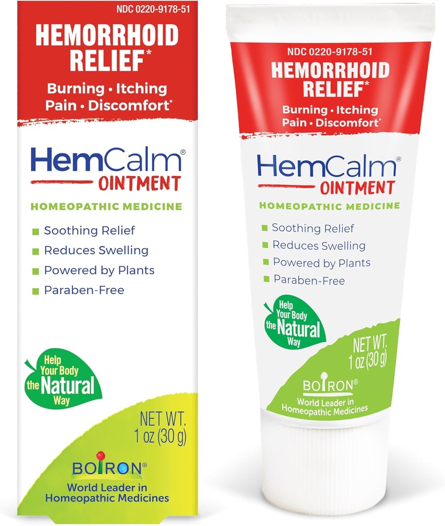 Boiron HemCalm Masť pre hemoroidy úľavu od bolesti, svrbenie, opuch alebo nepohodlie - 1 oz