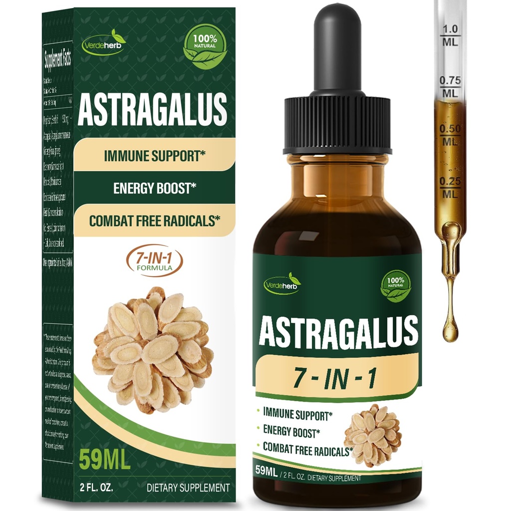 Astragalus Root Extract Bylinné kvapky na podporu imunitného systému, Imunity Health & Energy Boost Tincurt Supplements with Rhodiola Rosea, Echinacea, Elderberry, Reishi, Ženšen. Huang Qi. 2oz