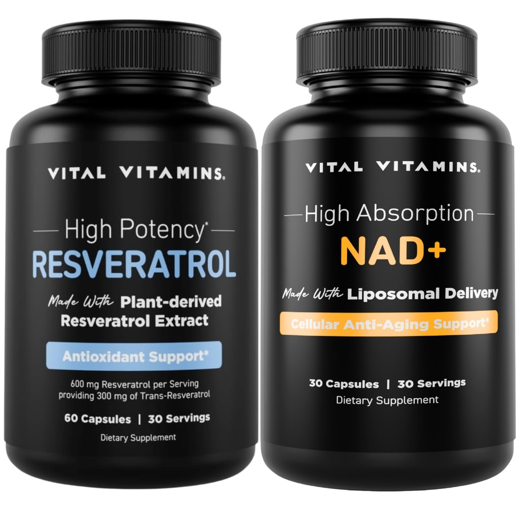 Vital Vitamins Resveratrol Capsules + NAD+ Supplement