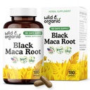 Wild & Organic Black Maca Root Capsules for Men & Women 500 mg - Overall Support for Men & Women - Vegan Maca Powder Supplement - 180 Days Supply - Non-GMO, No Fillers, Gluten-Free - 180 Count