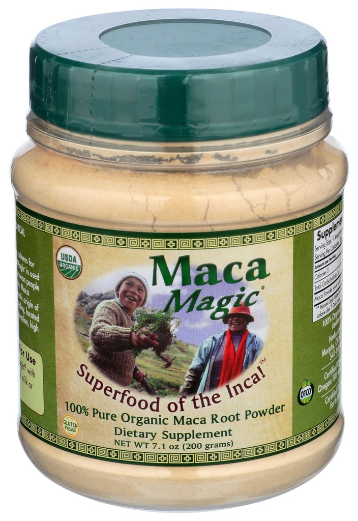 Maca Magic Organic Black Maca Powder - Raw Maca Powder - Raw Premium Maca Powder - Yellow Maca Powder - Raw Red Maca Root Powder - Miracle in The Andes - Maca Superfood Powder Powder - 7.1 Oz