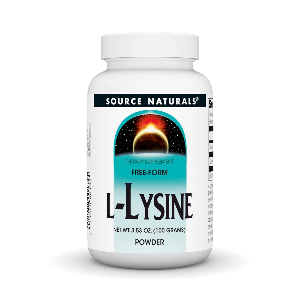 Zdroj Naturals L-lyzín bez formy prášok - Aminokyseliny doplnok podporuje tvorbu energie a kolagén* - 100 gramy