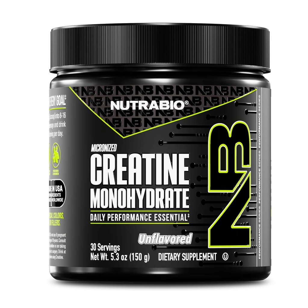 NutraBio Pure Micronized Creatin Monohydrát prášok doplnok, bez príchute, (150 g) - Podporuje hromadný svalovej energie, zotavenie, a sila - HPLC testovaný kreatín prášok doplnok pre mužov a ženy