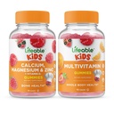 Životaschopné kalcium Magnézium & Zinok Deti + Multivitamínové Deti, Gummy Bundle - Veľká chuť, Vitamínové doplnky, Gluten bez, GMO bez, Žuvacie Gummy