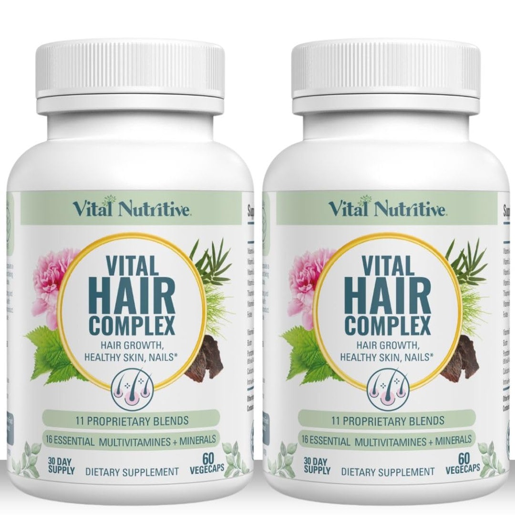 Vital Hair Complex -rast vlasov Vitamíny pre ženy a mužov -Biotín a vitamín B -rast vlasov doplnok pre zdravé vlasy kože a nechtov -Hormón a glutén bez tuku Vitamíny pre ženy