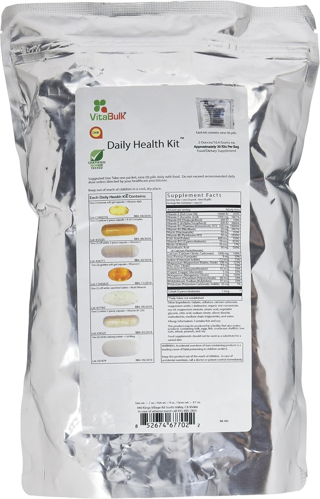 Vital hromadne denne Zdravie Kit Packet Multivitamíny a minerály 30 Počet Box - Multivitamín pre mužov a ženy - Obsahuje vitamín C 1000mg A D E K B komplex B12 Železo Magnézium a draslík Supplement