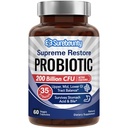 Probiotiká pre mužov a ženy, 200 miliárd CFU 35 kmeňov, prebiotiká + tráviace enzýmy, Najvyššie obnovenie probiotických doplnkov, Horné, stredné, Dolné GI Tract Balance, 60 Veggie Kapsule, 1 mesiac