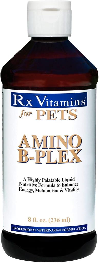 Rx Vitamíny pre domáce zvieratá Amino B-Plex pre psy a mačky - Zdravé výživné látky Zvyšujú metabolizmus energie a vitality - Bacon Flavor 8 fl. oz.