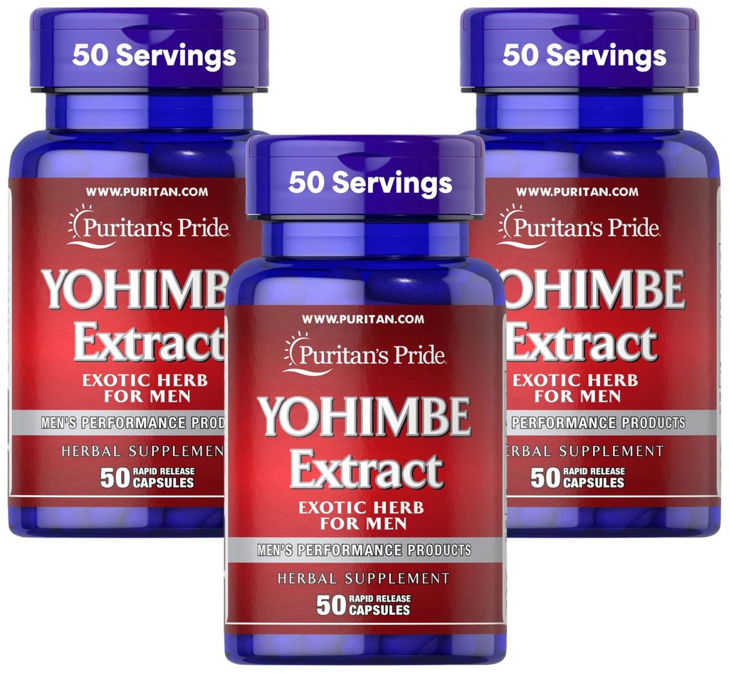 Puritánska pýcha Yohimbe 1000 Mg, 50 Mg, zeleninová celulóza, želatína (balenie 3)