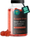 Sugar-Free Beet Root Gummies- Vitamin C & B9- Memory & Focus Chews- Nitric Oxide -Energy Beet Supplement- 90 Organic Beetroot Chews for Men & Women